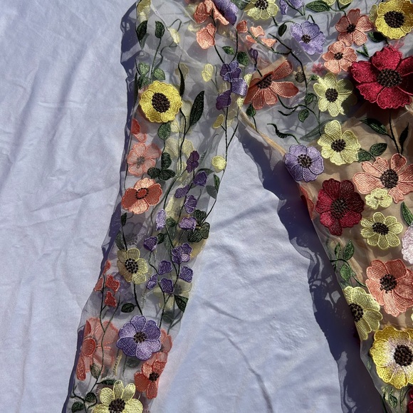 Source Unknown Multicolor Floral Embroidered Backless Dress - Picture 3 of 9